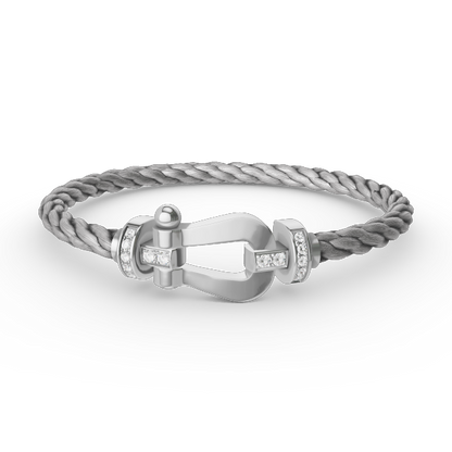 [Lumi Jewels]BRACELET GRAND FER À CHEVAL SEMI-DIAMANTS ARGENTÉ