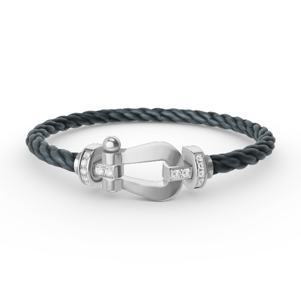 [Lumi Jewels]BRACELET GRAND FER À CHEVAL SEMI-DIAMANTS ARGENTÉ