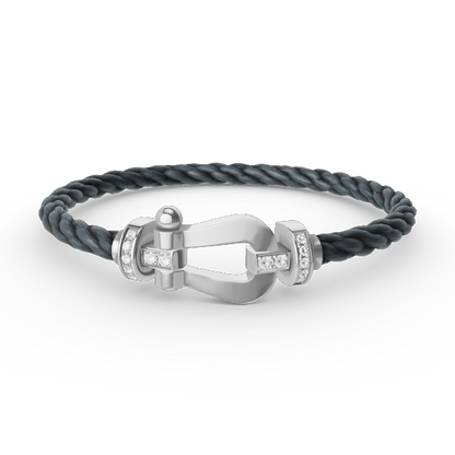 [Lumi Jewels]BRACELET GRAND FER À CHEVAL SEMI-DIAMANTS ARGENTÉ