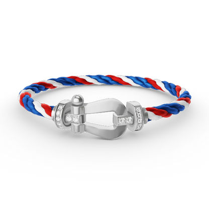 [Lumi Jewels]BRACELET GRAND FER À CHEVAL SEMI-DIAMANTS ARGENTÉ