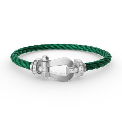 [Lumi Jewels]BRACELET GRAND FER À CHEVAL SEMI-DIAMANTS ARGENTÉ