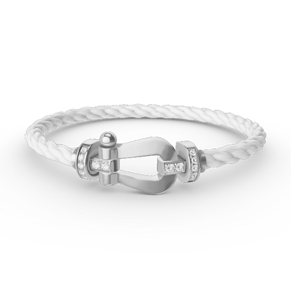[Lumi Jewels]BRACELET GRAND FER À CHEVAL SEMI-DIAMANTS ARGENTÉ