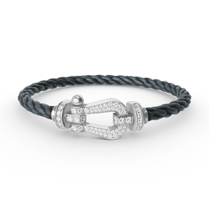 [Lumi Jewels]FORCE LARGE HORSESHOE FULL DIAMOND BRACELET SILVER