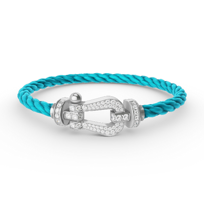 [Lumi Jewels]FORCE LARGE HORSESHOE FULL DIAMOND BRACELET SILVER