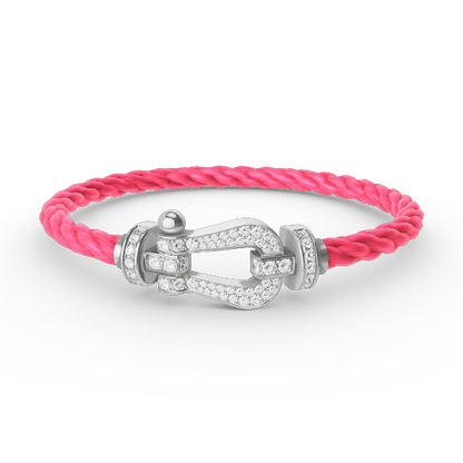 [Lumi Jewels]FORCE LARGE HORSESHOE FULL DIAMOND BRACELET SILVER