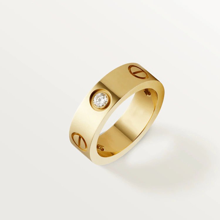 [Lumi Jewels]LOVE RING 5.5MM 3 DIAMONDS PINK GOLD