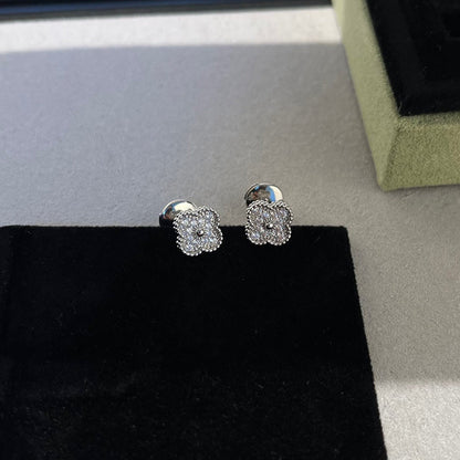 [Lumi Jewels]PUCES D'OREILLES MINI TRÈFLE DIAMANT